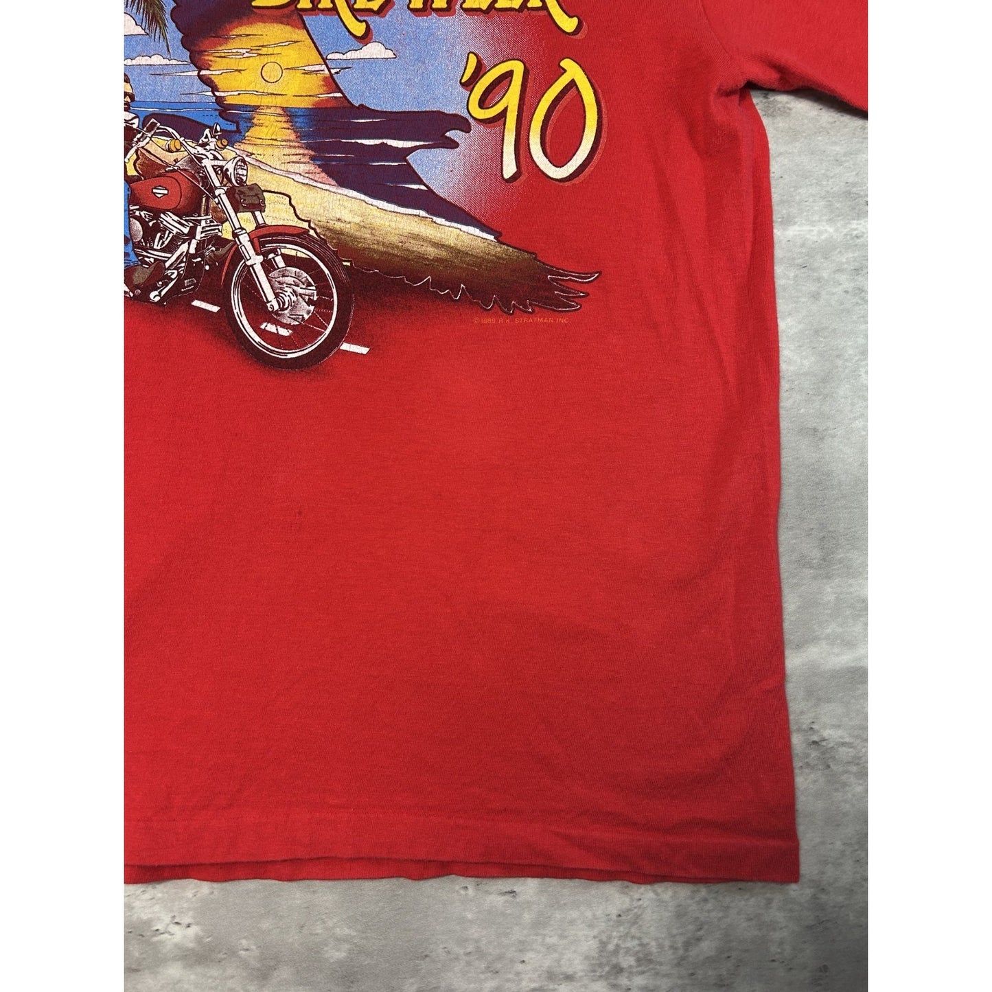 Vintage 1990 Daytona Bike Week Beach Graphic Long Sleeve T-Shirt Size Large