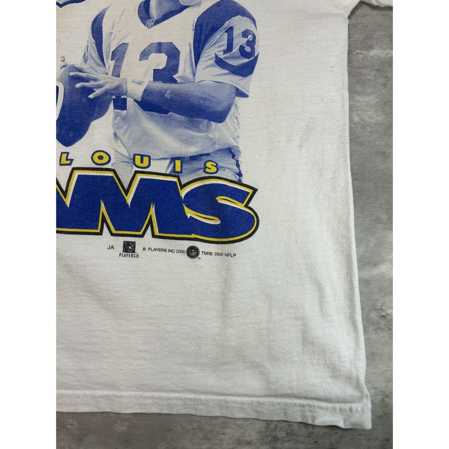 Vintage 2000 St Louis Rams NFL Super Bowl Champs T-Shirt Size Large White
