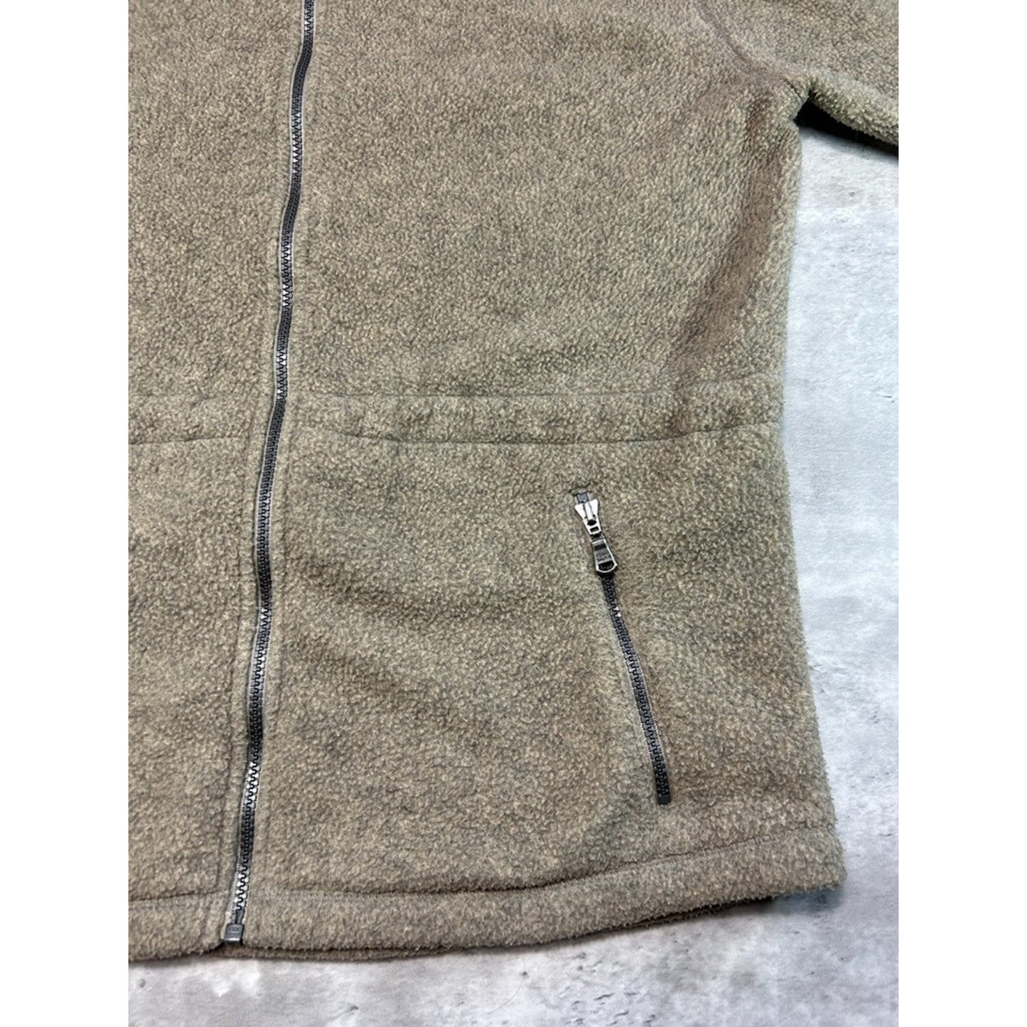 Vintage Eddie Bauer Fleece Full Zip Sweatshirt Size Large Beige
