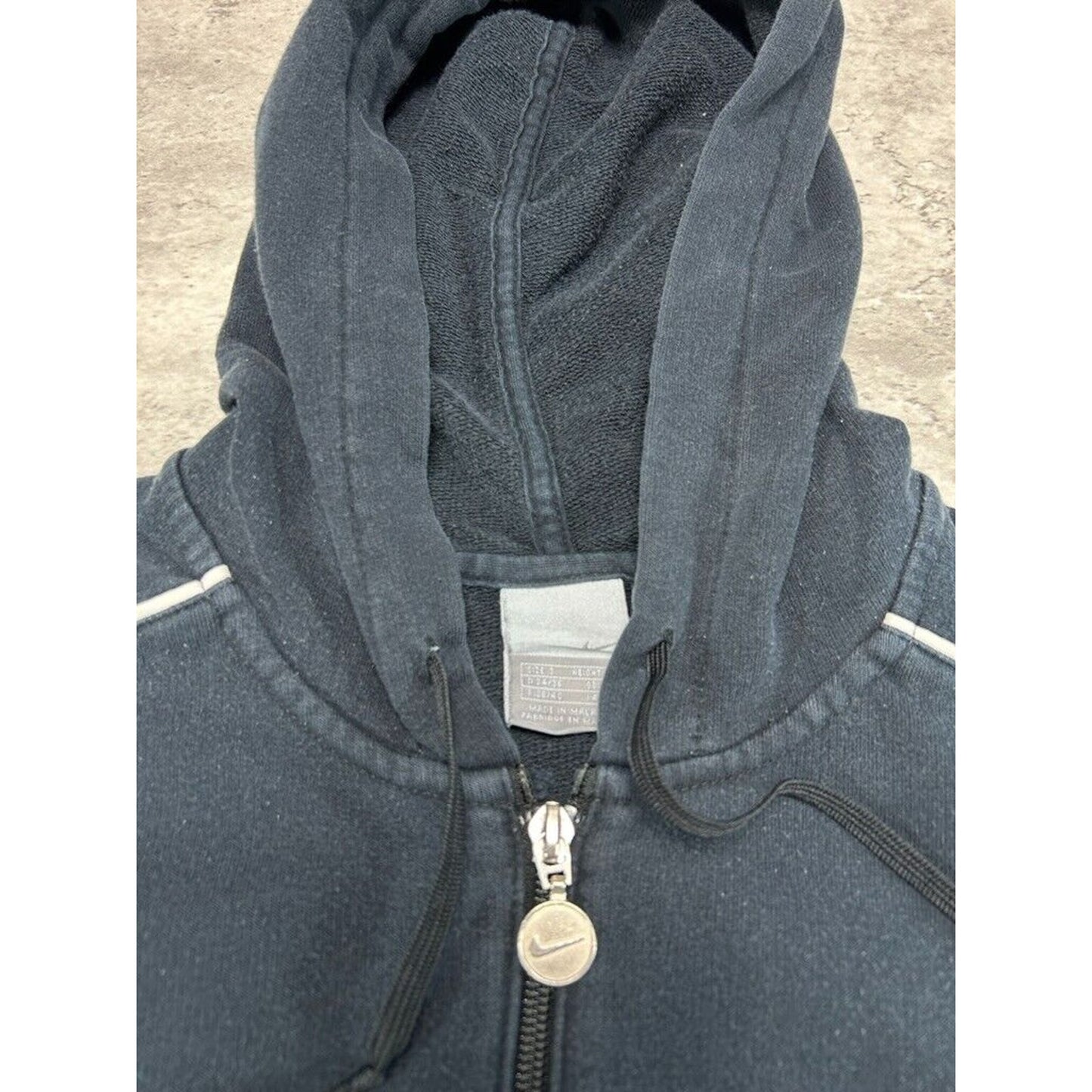 Vintage Womens Nike Embroidered Two Tone Full Zip Hooded Sweatshirt Size Small