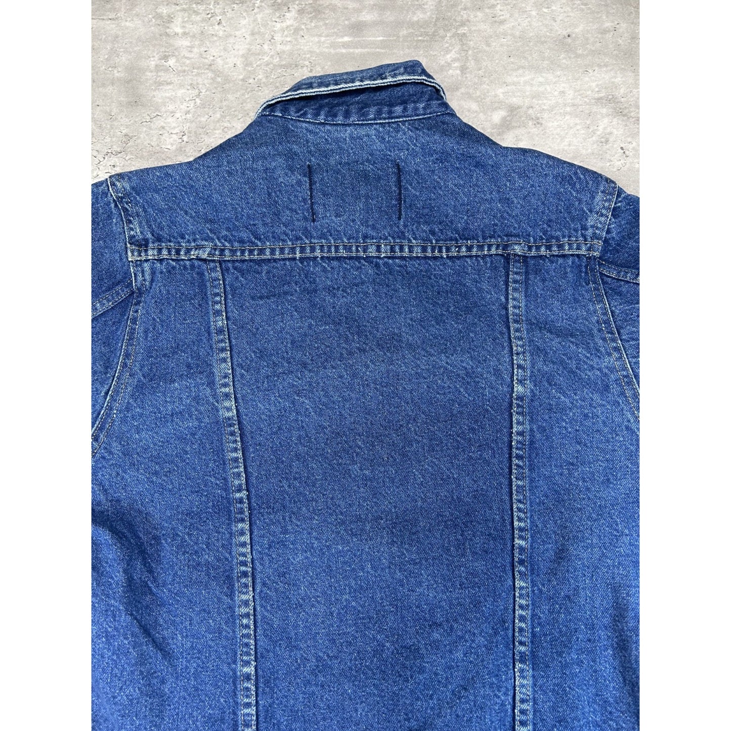 Vintage 80s/90s Dark Wash Denim Western Style Trucker Jacket Size Small