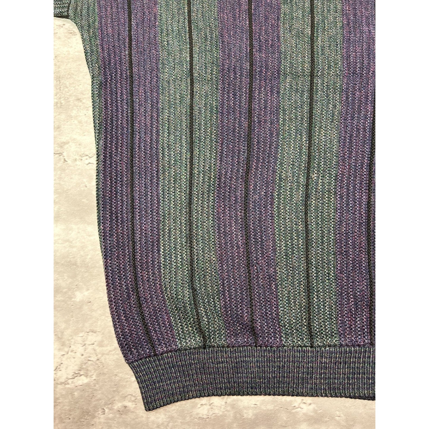 Vintage 80s/90s Abstract Striped Pullover Ribbed Knit Sweater Size 2XL