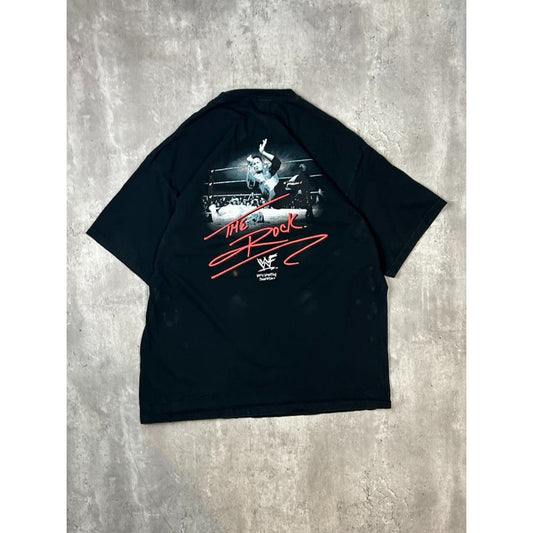 Vintage 1999 WWF The Rock Layin' The Smack Down Wrestling T-Shirt Size XL