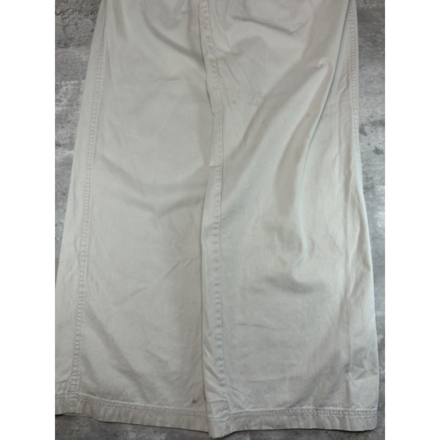 Vintage Y2K Plugg Baggy Fit Khaki Wide Leg Pants Size 32 Beige