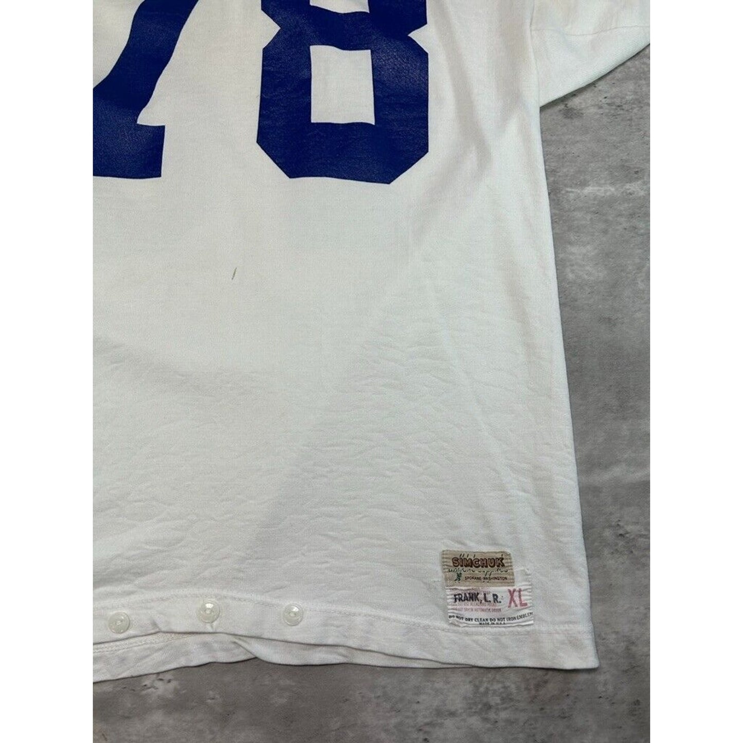 Vintage 1950s/1960s #78 Two Tone Football Jersey T-Shirt Size XL White/Blue