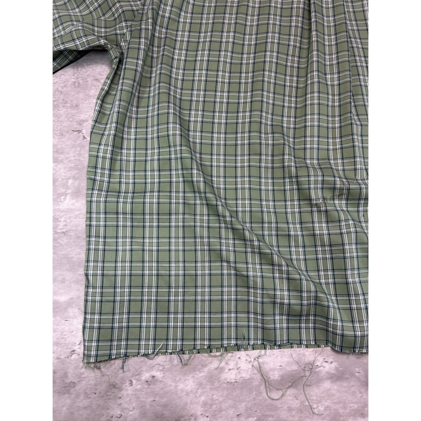 Vintage L.L. Bean Plaid Single Pocket Cropped Button Up Shirt Size Large Green