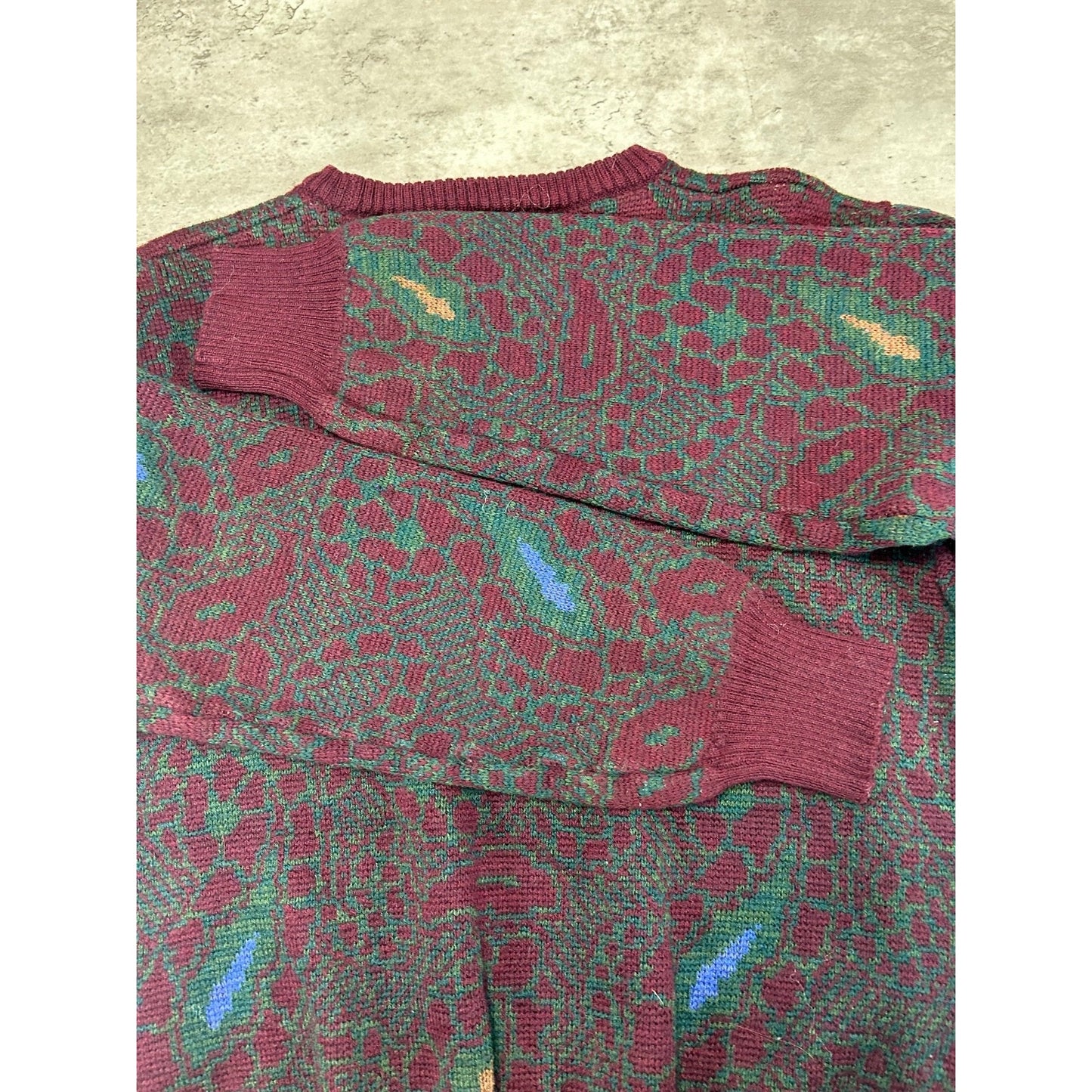 Vintage 90s St Michaels Paisley Print Pullover Knit Sweater Size Small