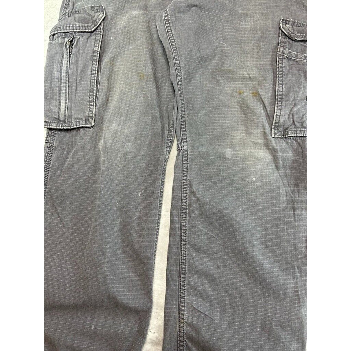 Carhartt Relaxed Fit Ripstop Workwear Cargo Carpenter Pants Size 38 Gray