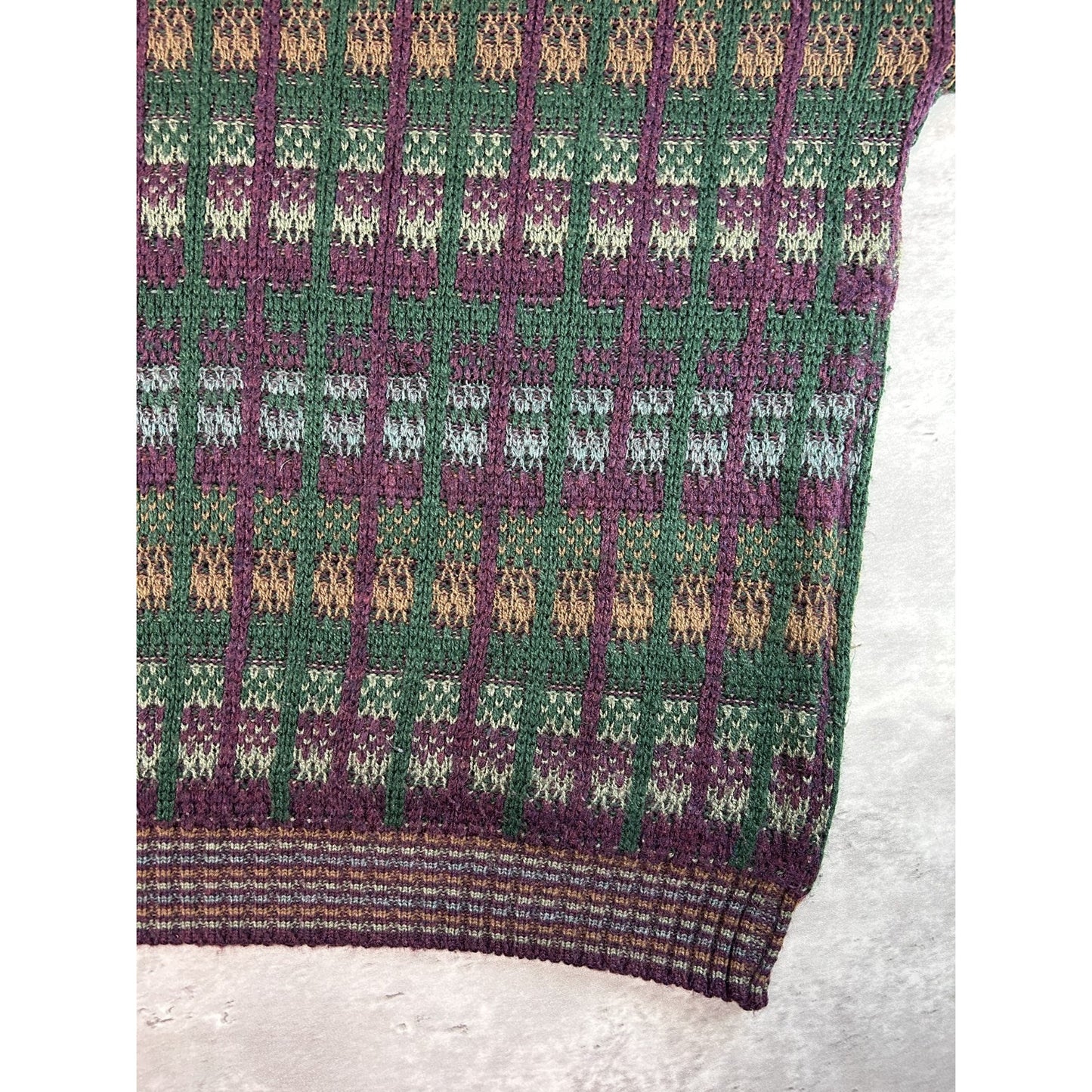 Vintage 90s Ash Creek Abstract Print Pullover Print Collared Sweater Size XL
