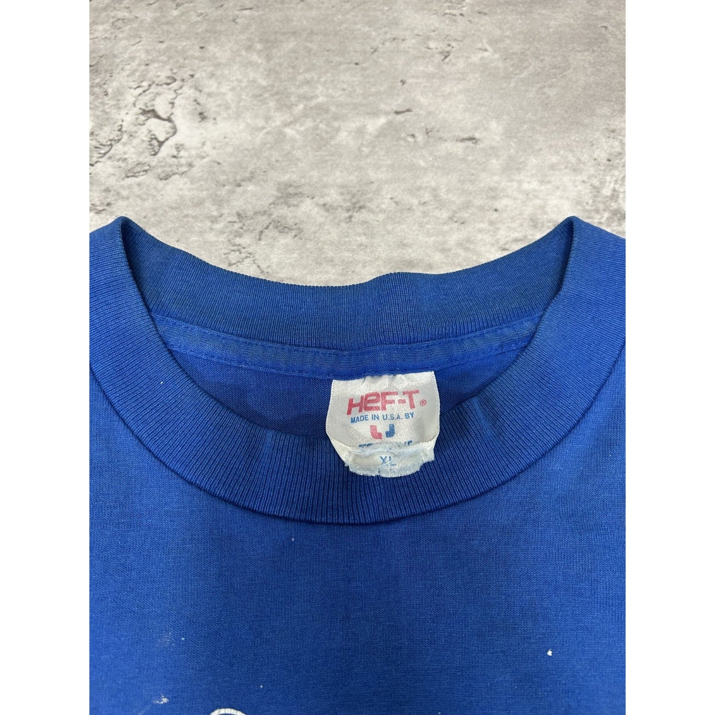 Vintage 1991 Beach Party Cartoon Graphic Distressed T-Shirt Size XL Blue