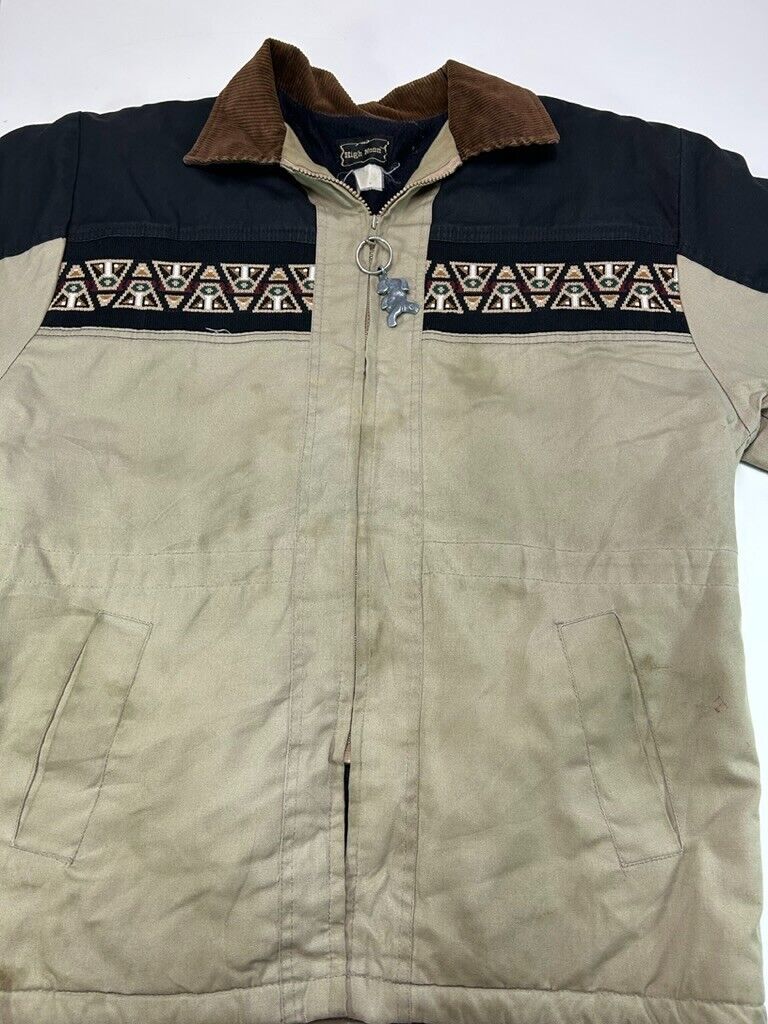 Vintage 80s/90s High Noon Quilted Lined Aztec Full Zip Jacket Size Large