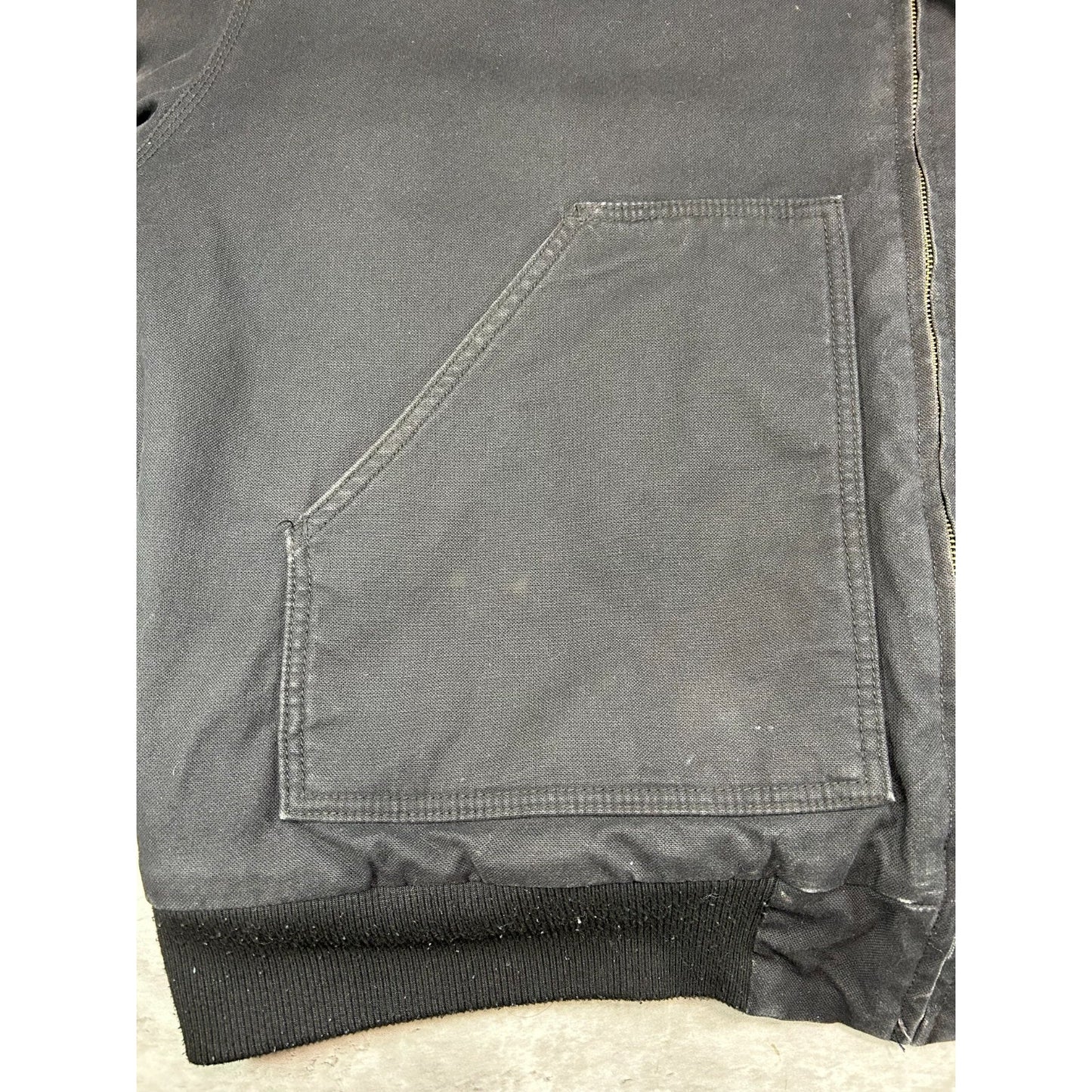 Vintage Walls Canvas Insulated Workwear Hooded Bomber Jacket Size XXXL Black