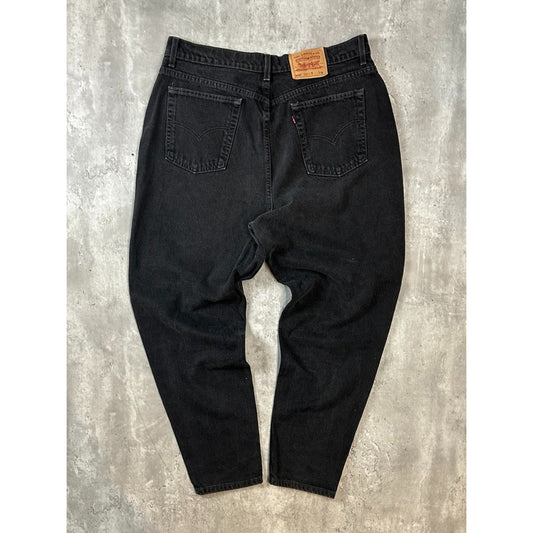 Vintage 90s Levis Red Tab 550 Tapered Leg Black Denim Pants Size 39