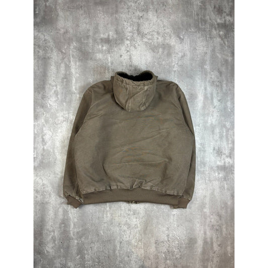 Vintage Carhartt Insulated Canvas Workwear Hooded Active Jacket Size XL