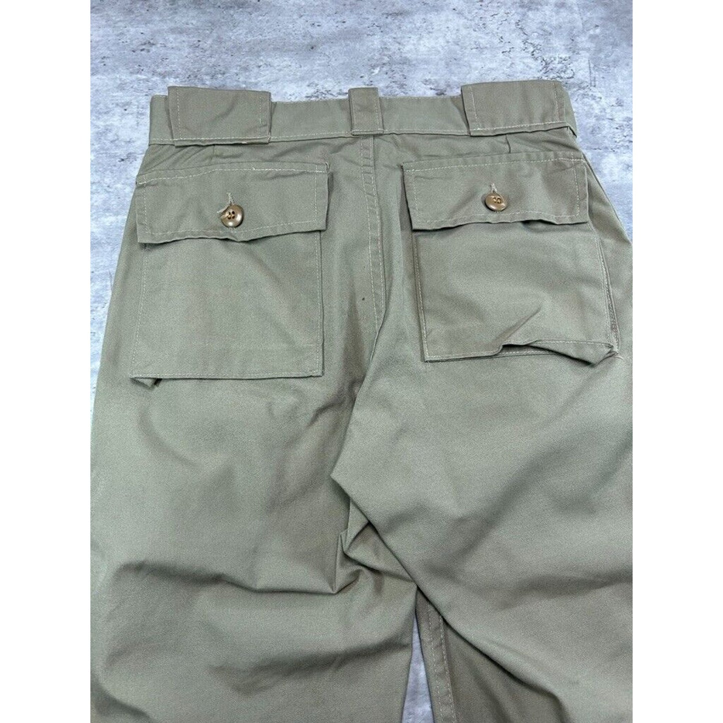 Vintage 1960s Multi Pocket Fishermans Cargo Pants Size 30 Beige