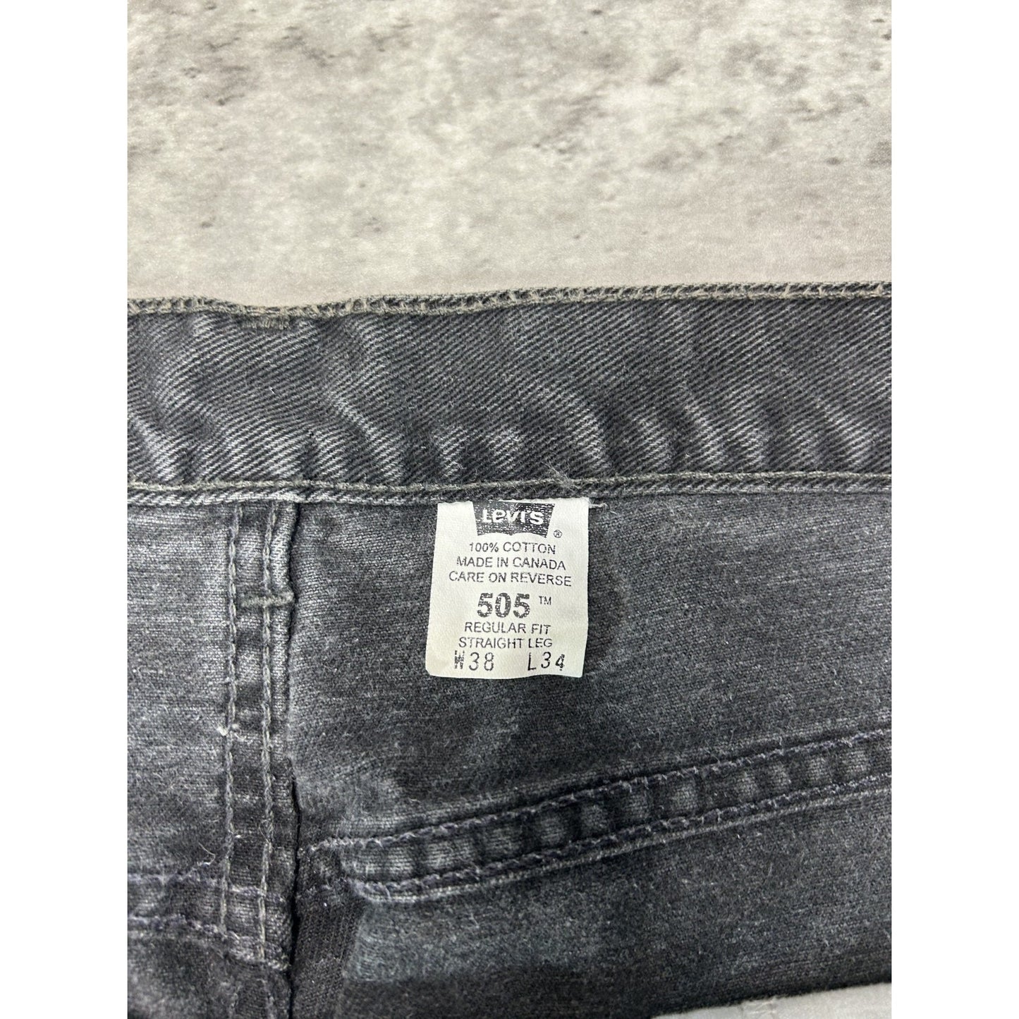Vintage 90s Levis 505 Regular Fit Straight Leg Back Denim Pants Size 38
