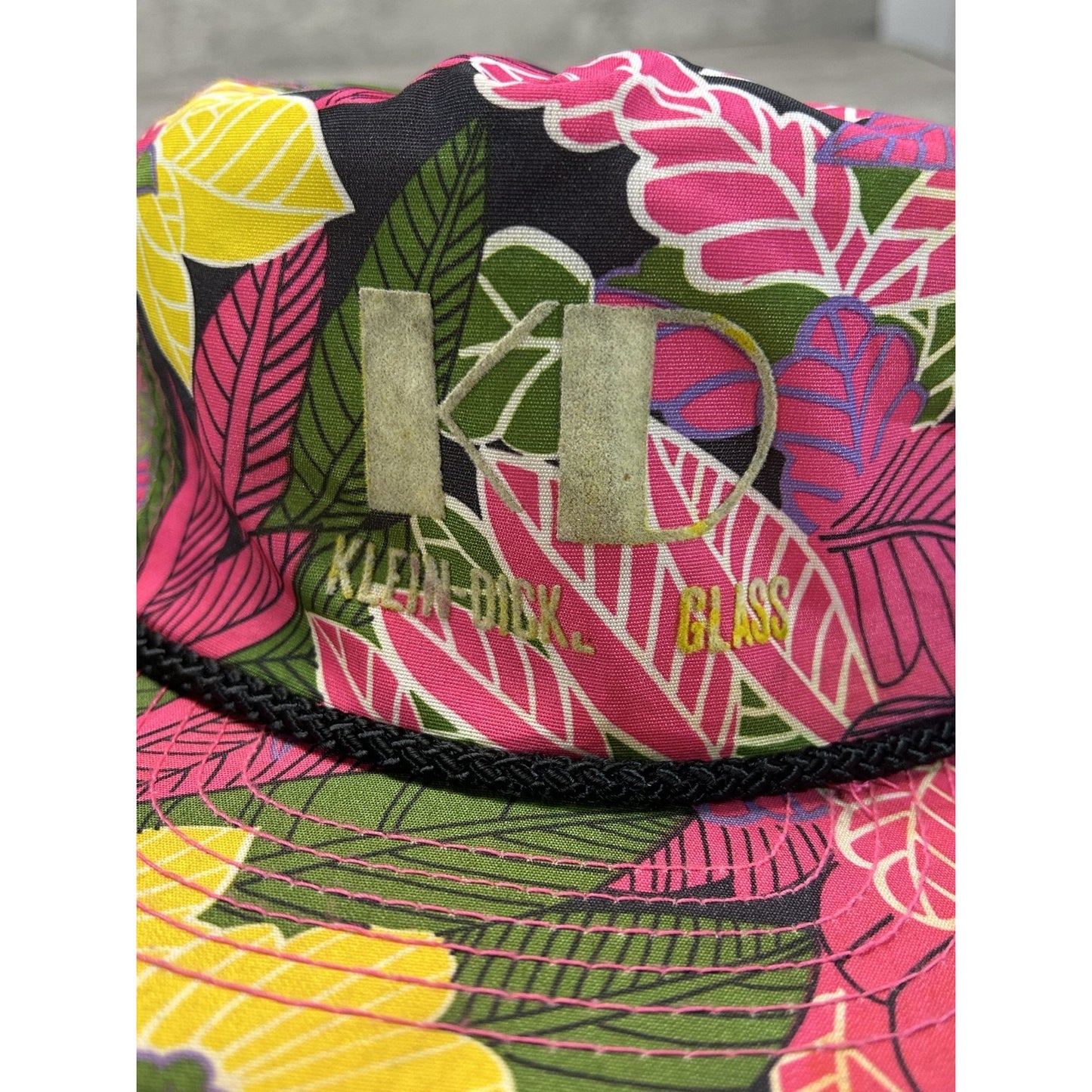 Vintage 90s Klein Dickert Glass Graphic Floral Print Snapback Hat OSFA