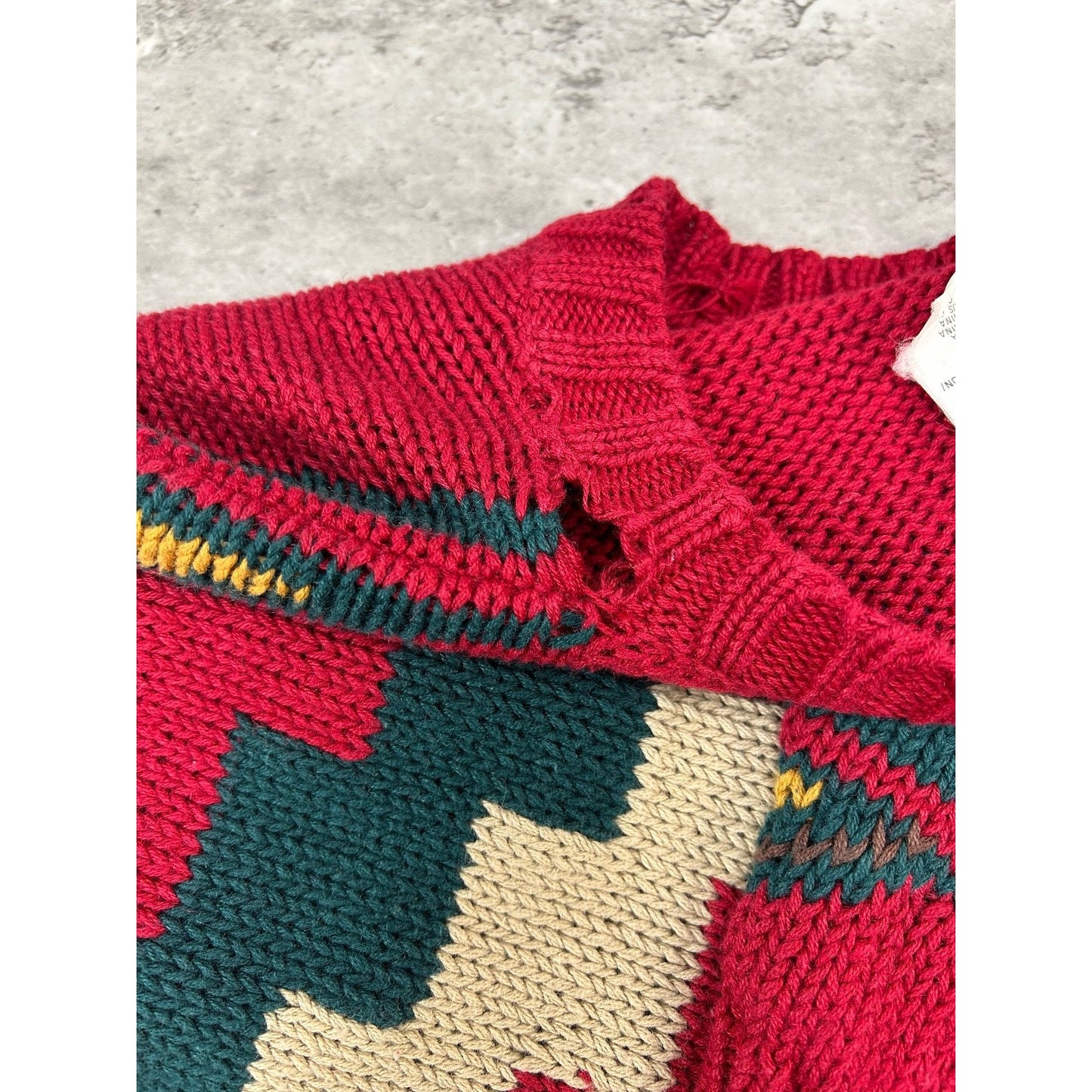 Vintage 90s Woolrich Aztec Style Pullover Knit Sweater Size Large