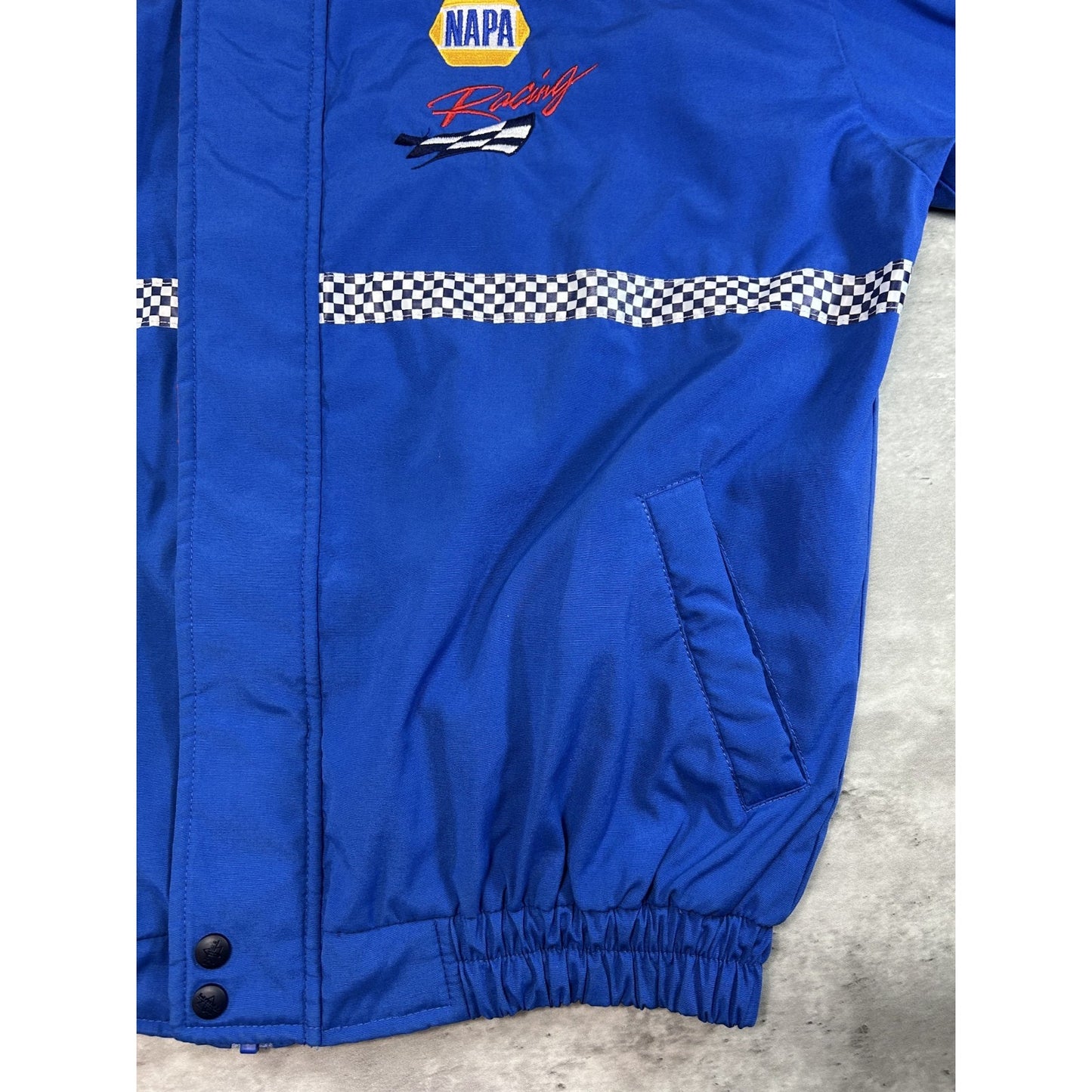 Vintage 90s Napa Racing Embroidered Full Zip Nylon Nascar Jacket Size Large