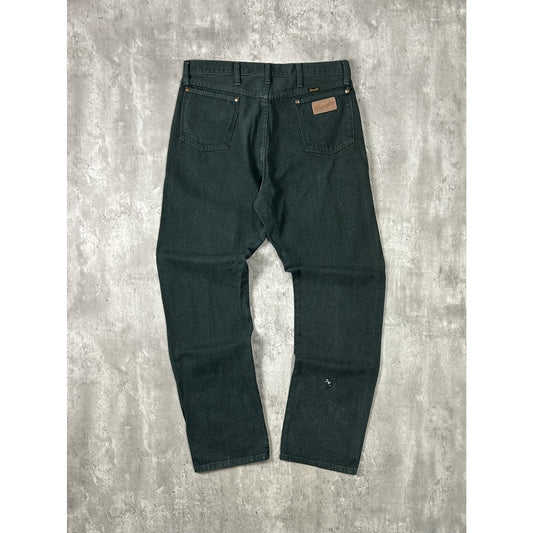 Vintage 80s/90s Wrangler Western Style Green Denim Pants Size 36
