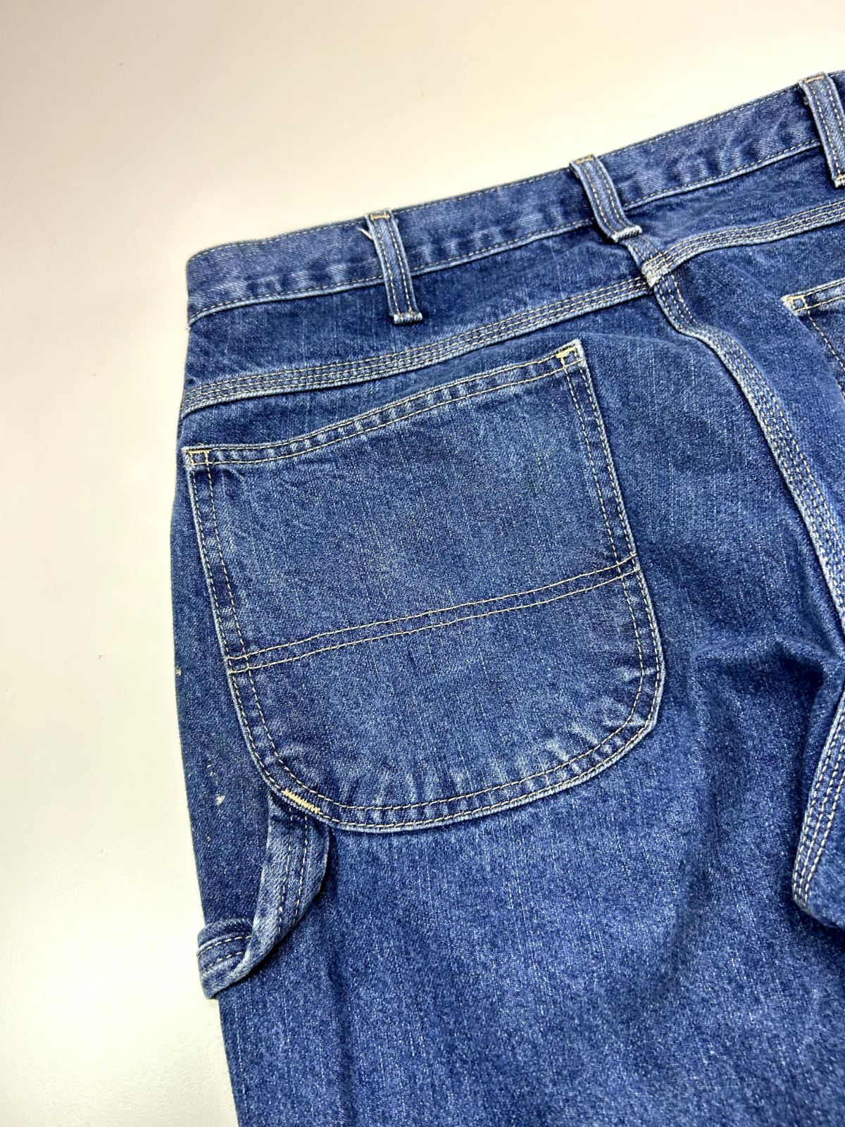 Vintage Dickies Dark Wash Denim Workwear Carpenters Pants Size 35