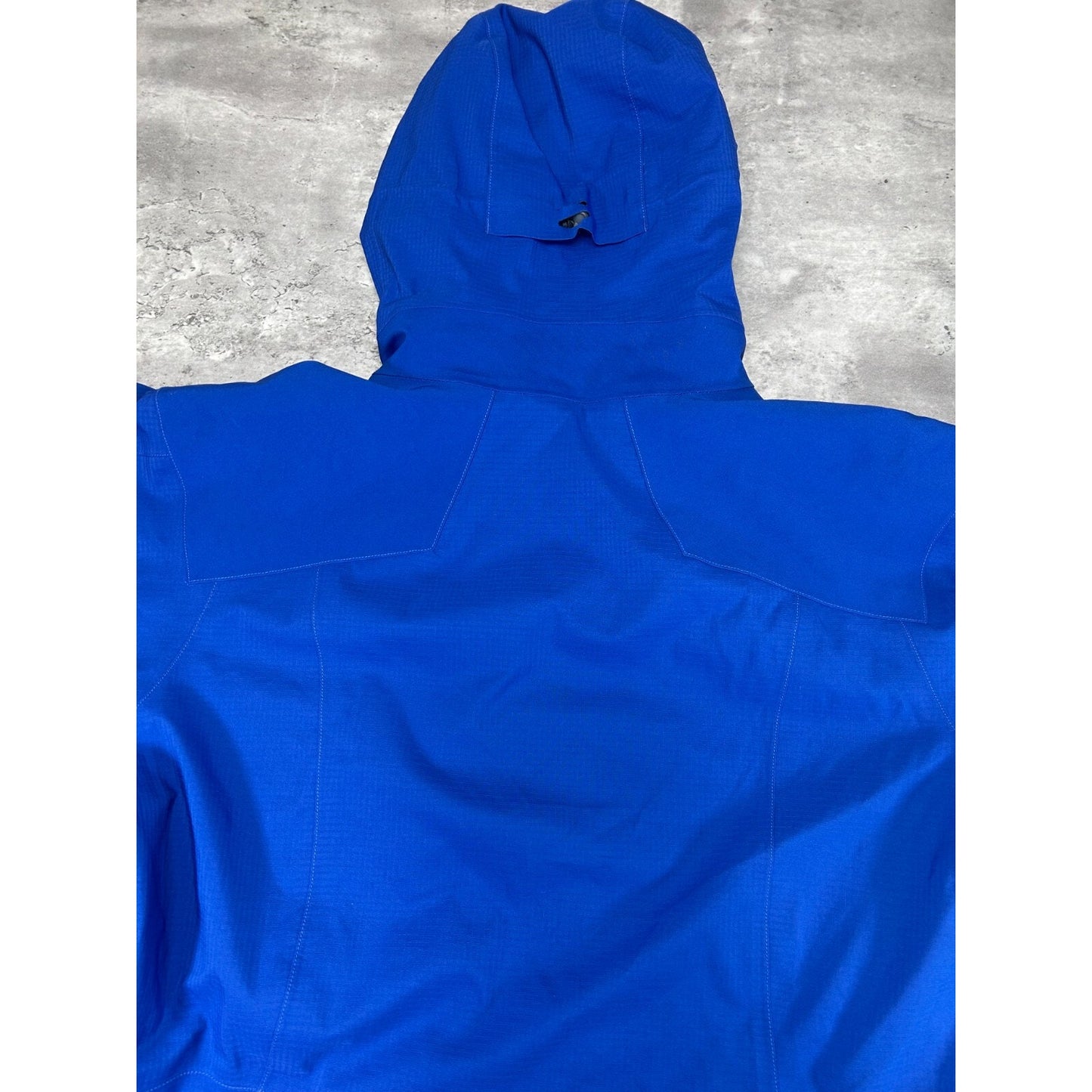 Vintage 90s Womens Patagonia Nylon Full Zip Hooded Hiking Jacket Size XL Blue