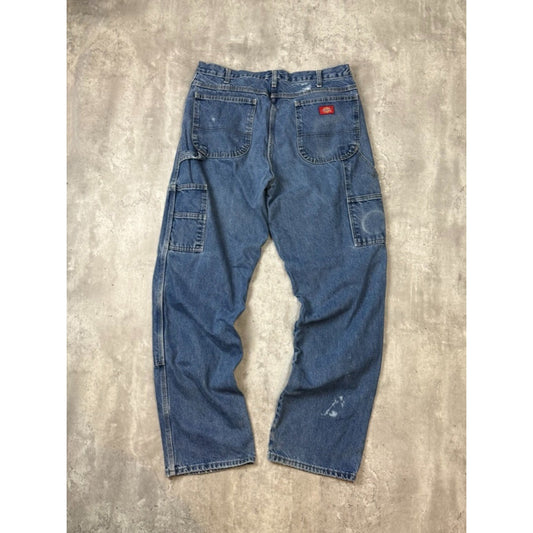 Vintage Dickies Medium Wash Denim Workwear Double Knee Pants Size 35