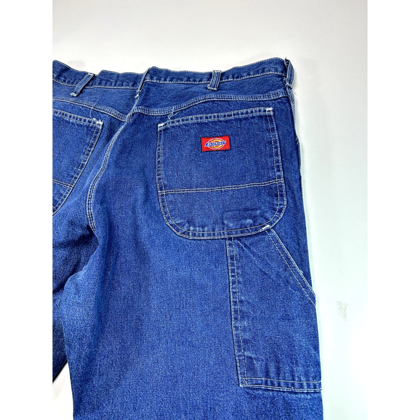 Vintage Dickies Dark Wash Denim Workwear Carpenter Pants Size 34 Blue