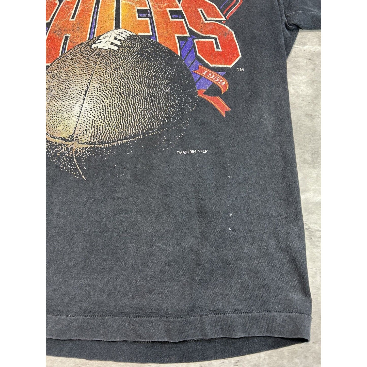 Vintage 1994 Kansas City Chiefs NFL Big Graphic Football T-Shirt Size XL Black