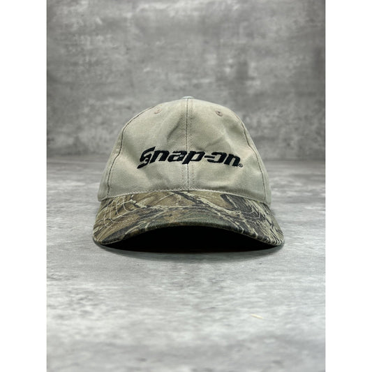 Vintage Snap-On Embroidered Logo Camo Brim Strapback Hat OSFA