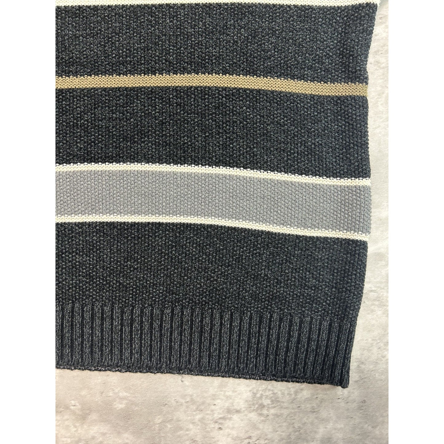 Vintage 90s Earth Tone Striped Pullover Knit Sweater Size Large