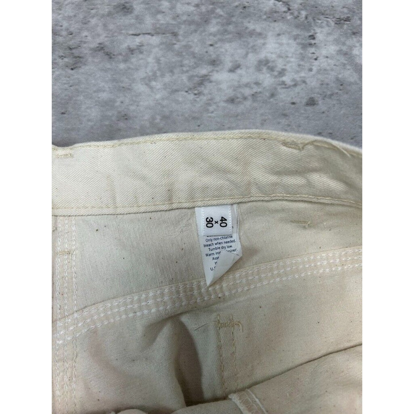 Vintage Dickies Canvas Workwear Painters Pants Size 38 Cream