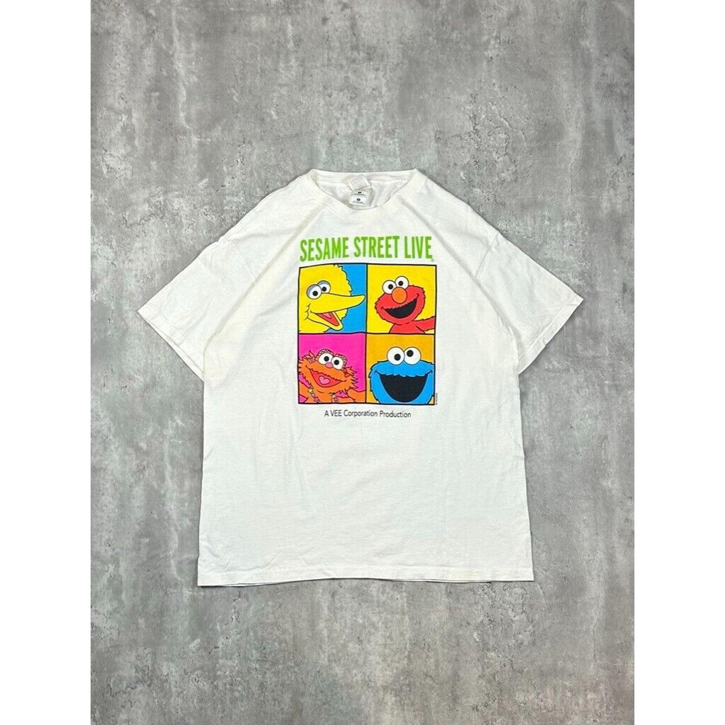 Vintage 90s Sesame Street Live Elmo Character Graphic T-Shirt Size XL White