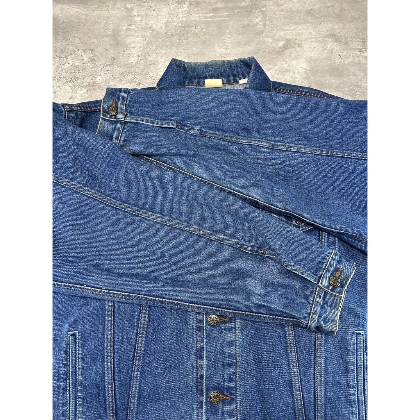 Vintage 90s Pulp Fiction Embroidered Movie Promo Denim Jacket Size XL Blue