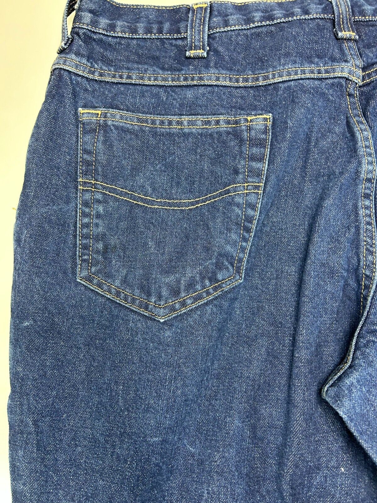 Vintage Carhartt FR CAT2 Dark Wash Denim Workwear Pants Size 37W Blue
