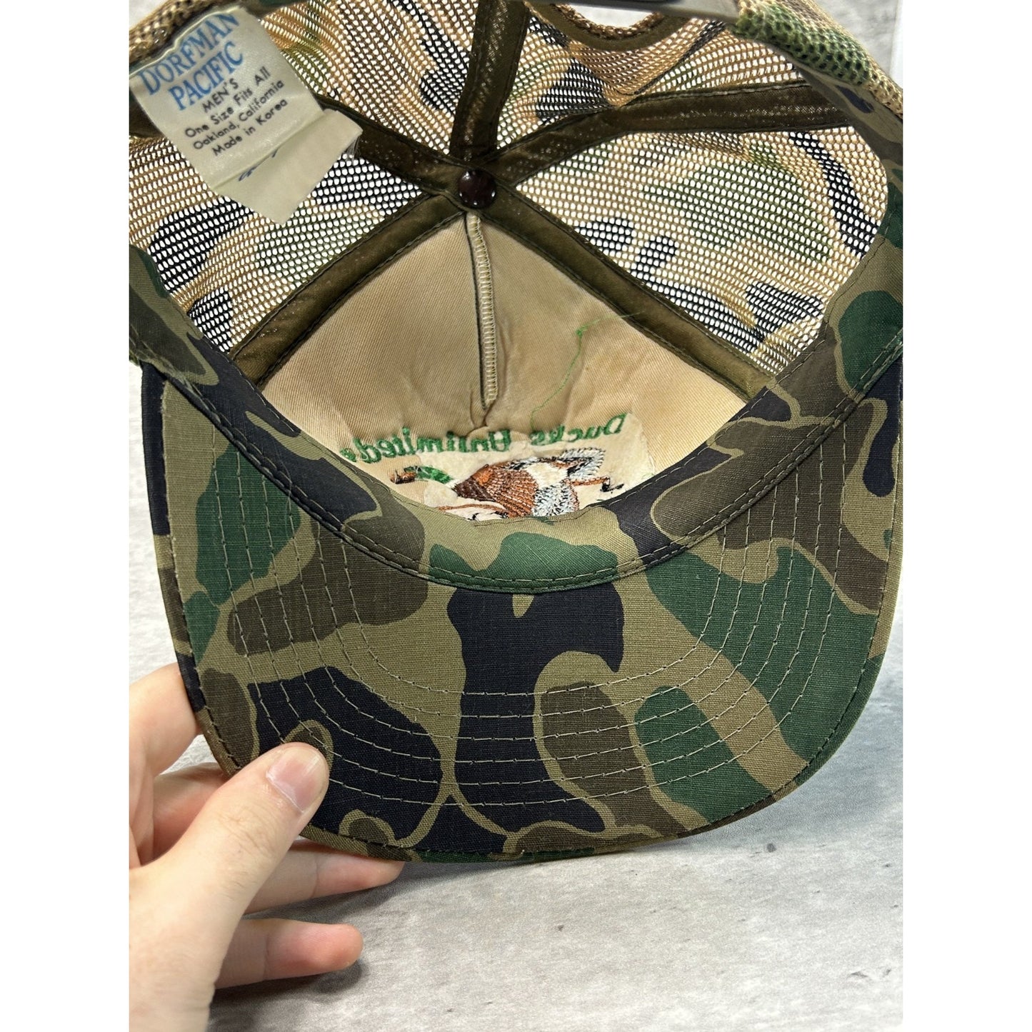 Vintage 90s Ducks Unlimited Embroidered Camo Trucker Snapback Hat OSFA