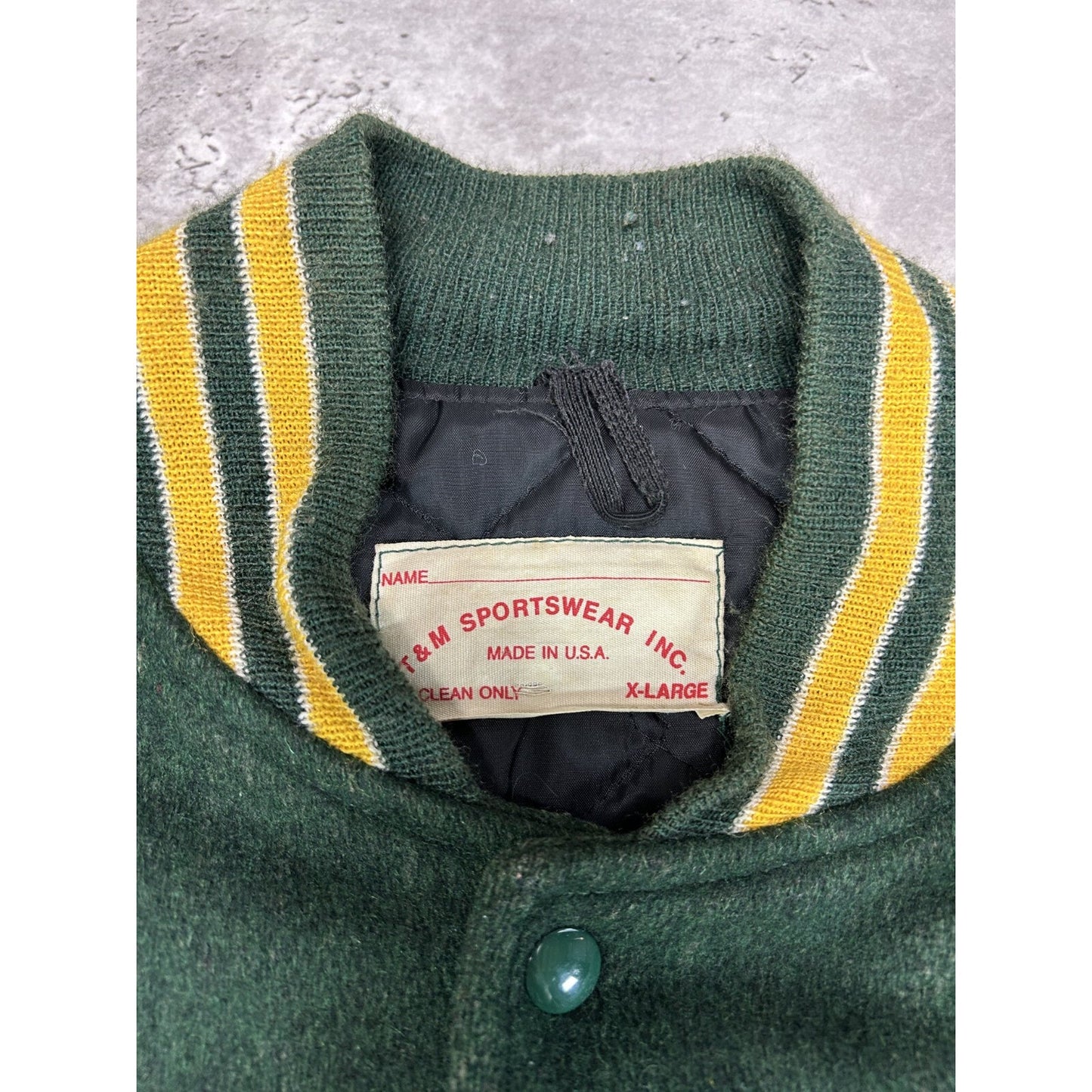 Vintage 80s PC Varsity Collegiate Embroidered Patch Jacket Size XL