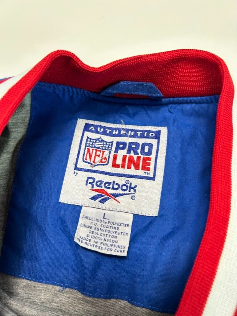 Vintage 90s New York Giants NFL Nylon Pullover Reebok Football Jacket Size Large
