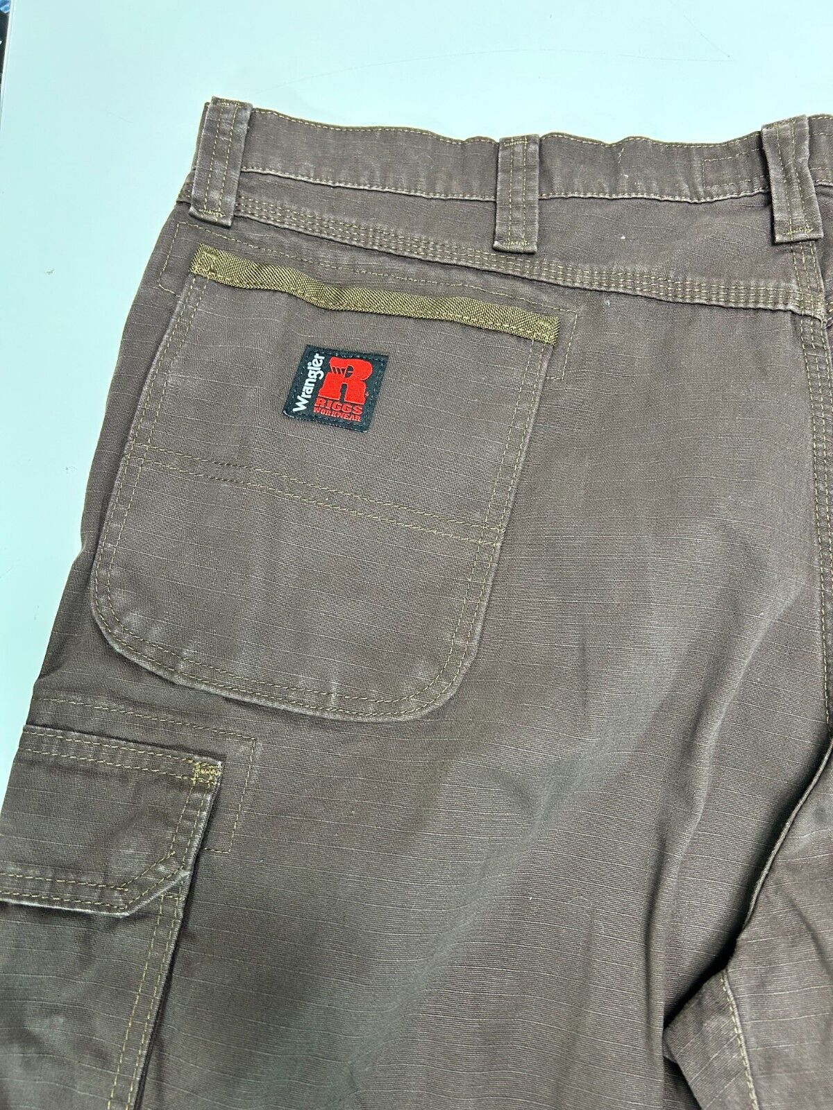 Vintage Wrangler Riggs Ripstop Work Wear Double knees Cargo Pants Size 42W