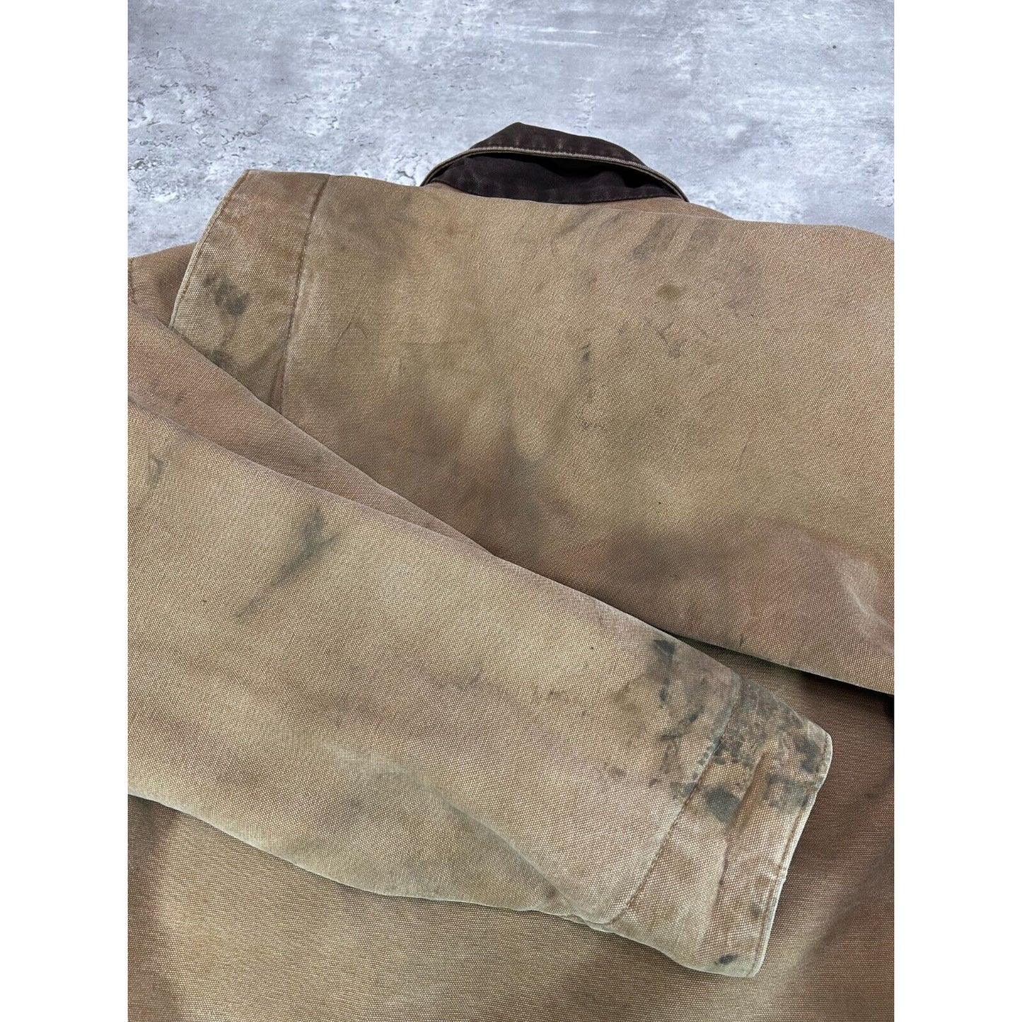 Vintage Carhartt Blanket Lined Canvas Workwear Detroit Jacket Size XL J97 BRN