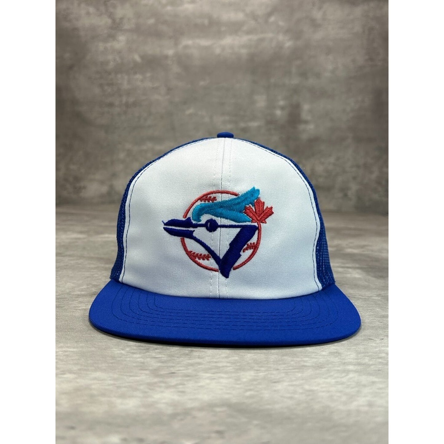 Vintage 90s Toronto Blue Jays MLB Embroidered Logo Trucker Snapback Hat OSFA