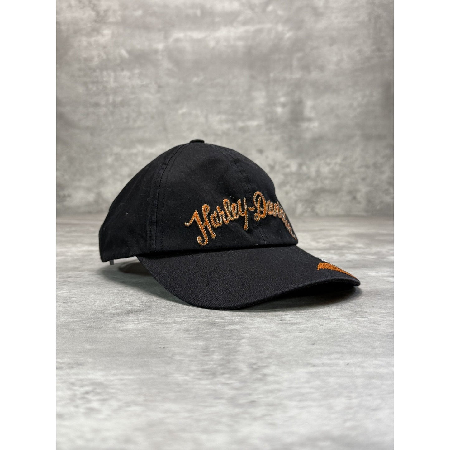 Vintage Y2K Harley Davidson Motorcycles Embroidered Spellout Strapback Hat OSFA