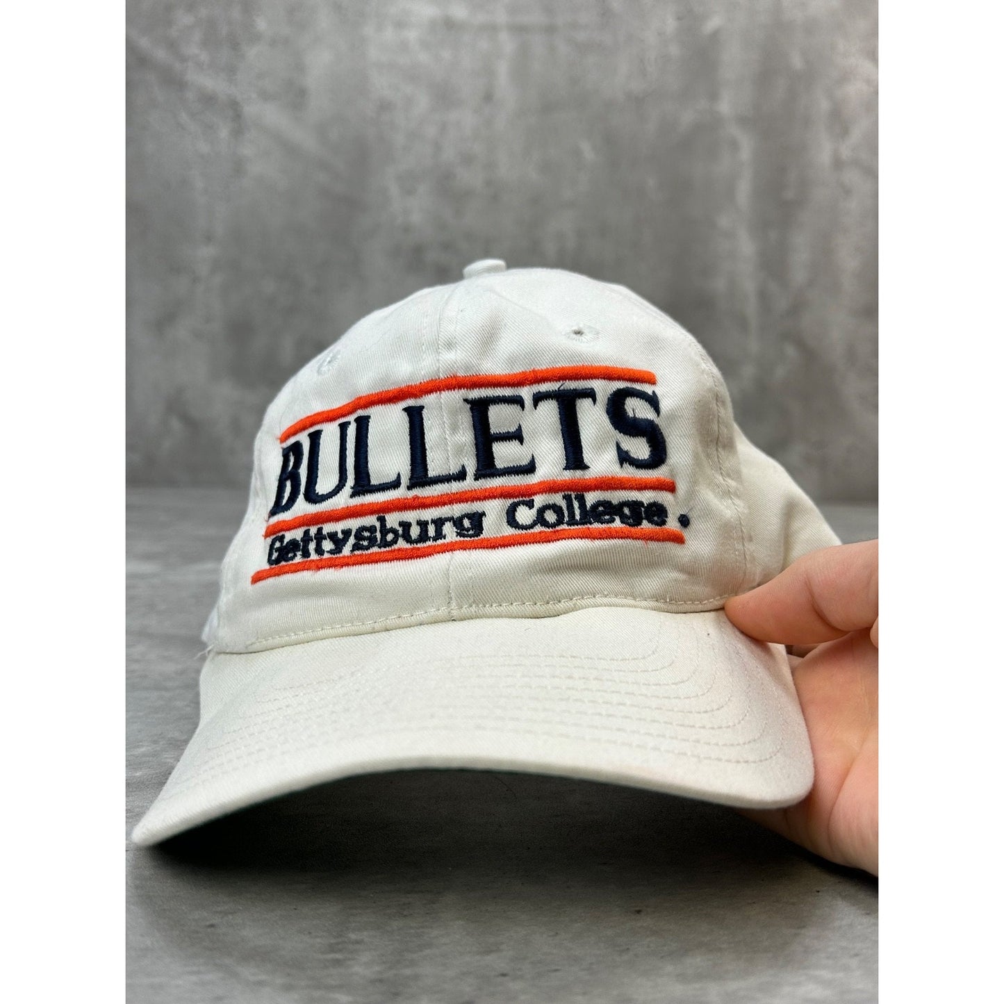 VTG 90s Gettysburg College Bullets NCAA Embroidered Spellout Snapback Hat OSFA