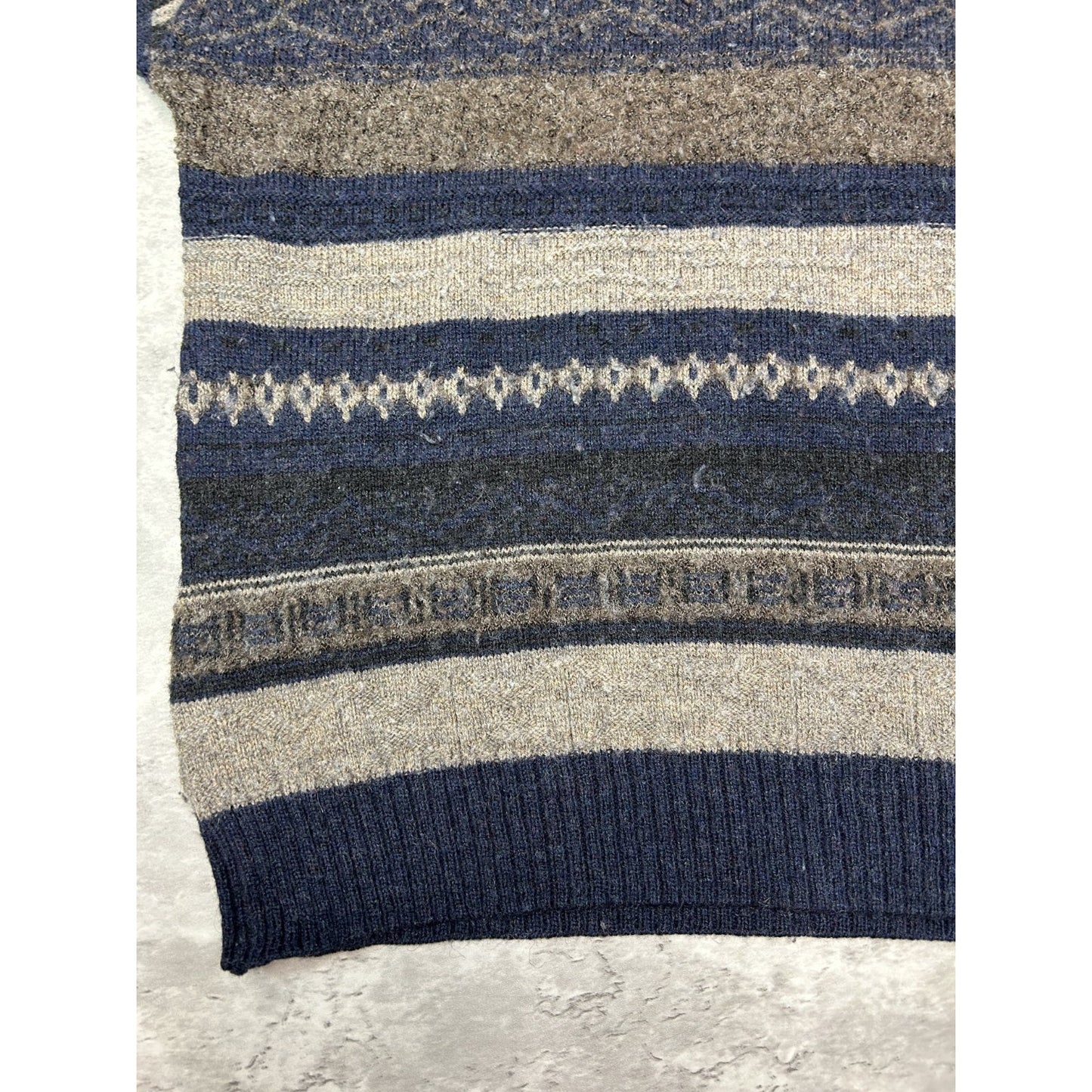 Vintage 90s Abstract Striped Pullover Ribbed Knit Sweater Size 2XL
