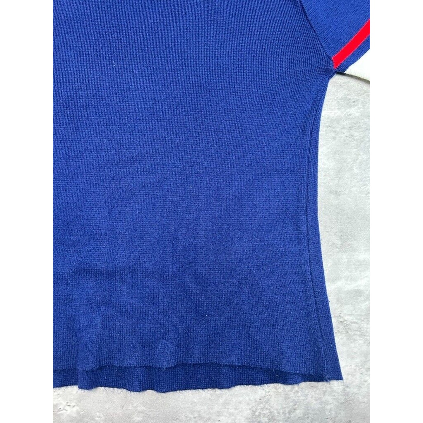 Vintage 90s KP Striped Crewneck Pullover Knit Sweater Size Medium Blue