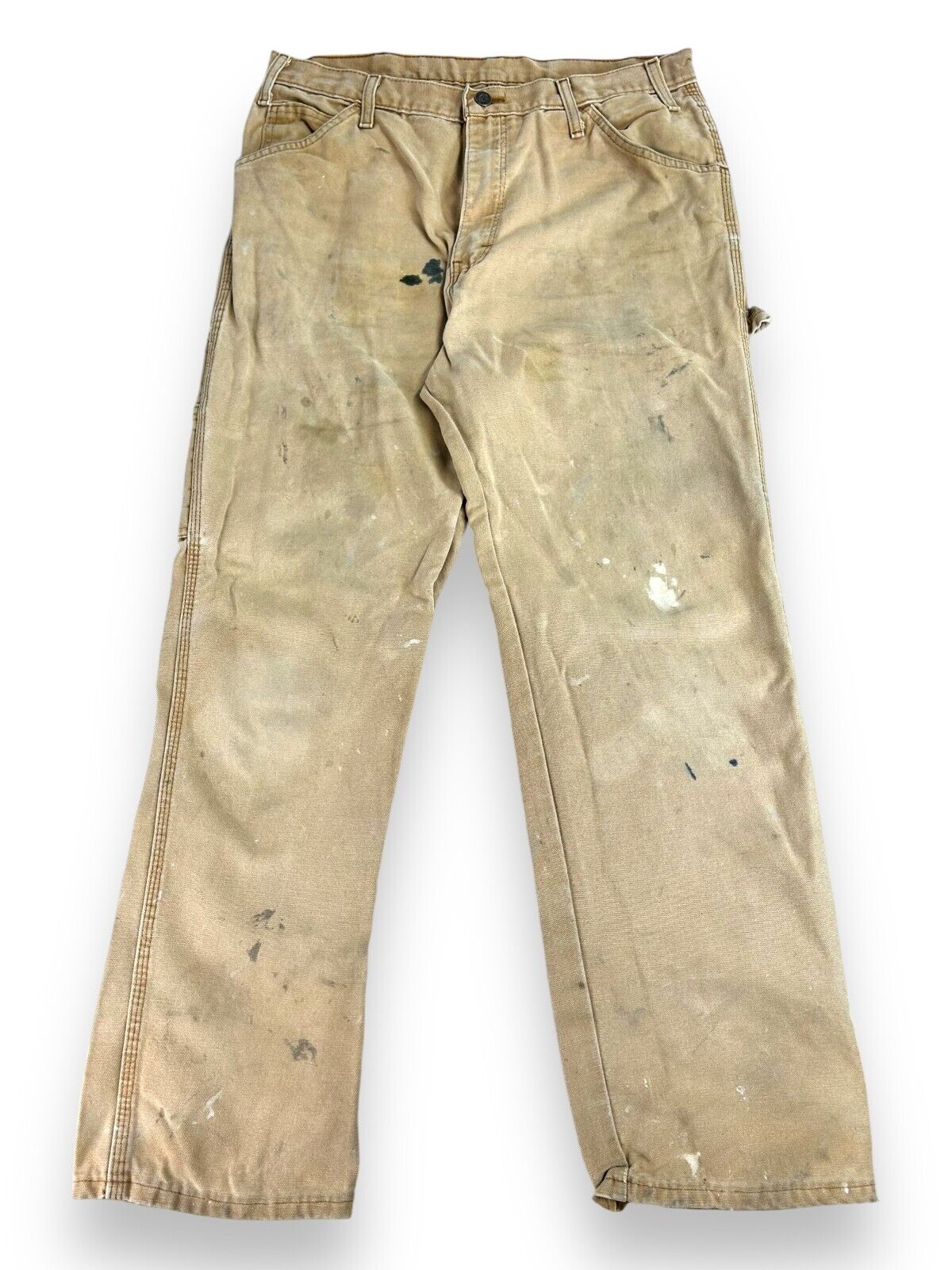 Vintage Dickies Canvas Work Wear Carpenter Pants Size 32W Beige
