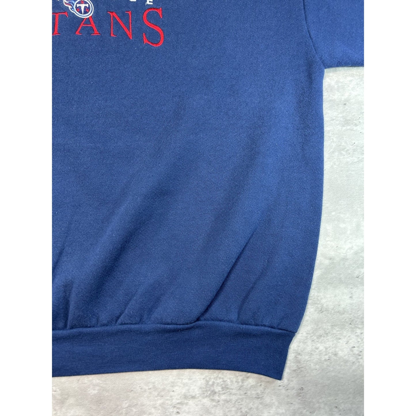 Vintage 90s Tennessee Titans NFL Embroidered Spellout Football Sweatshirt Sz XL