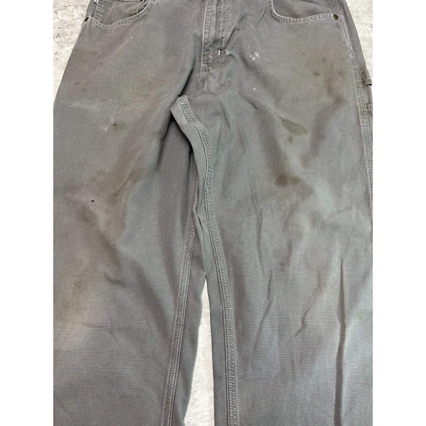 Carhartt Loose Fit Canvas Workwear Carpenter Pants Size 36 Gray