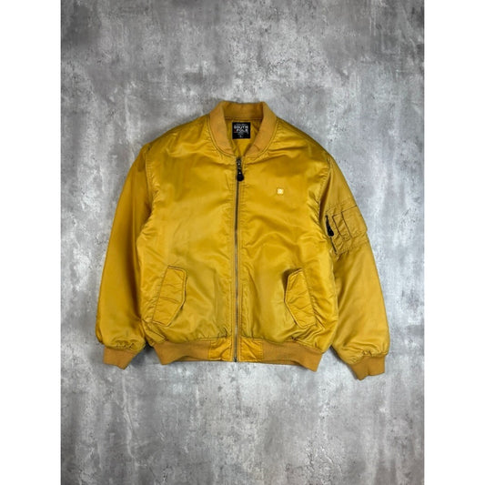 Vintage Y2K Southpole Nylon Full Zip Bomber Jacket Size XL Yellow