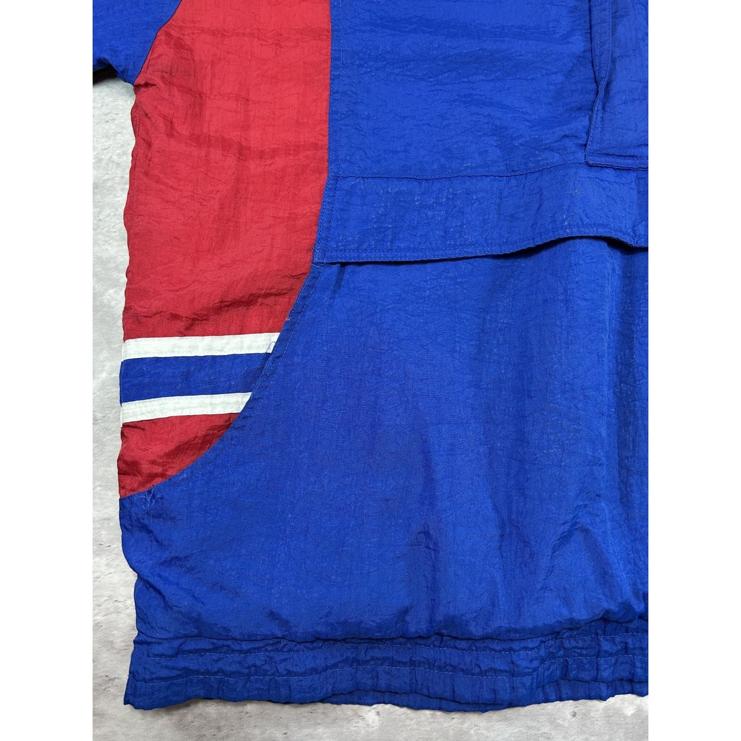 Vintage 90s New England Patriots NFL Insulated 1/2 Zip Hooded Jacket Size XL